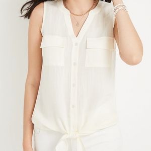 Maurices sleeveless cream button up